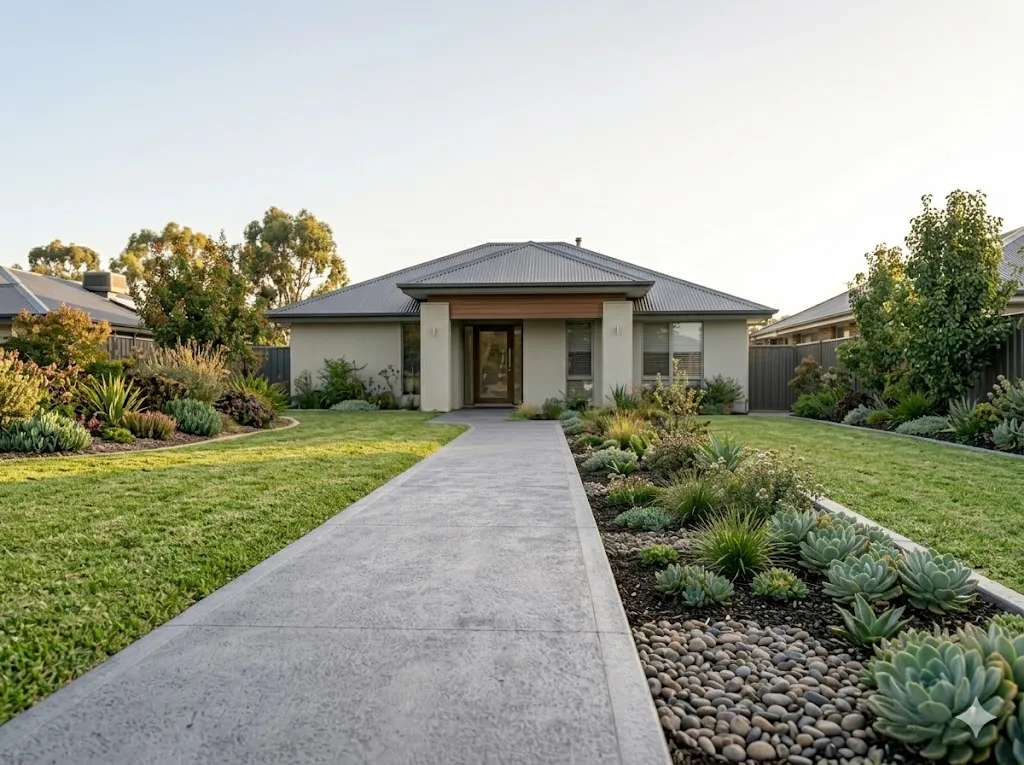 Professionally laid concrete garden path in Sydney